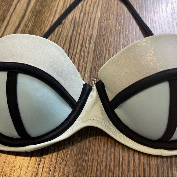 Victoria’s Secret blue metallic multi-way strap swimsuit bra size 34B - Picture 2 of 5